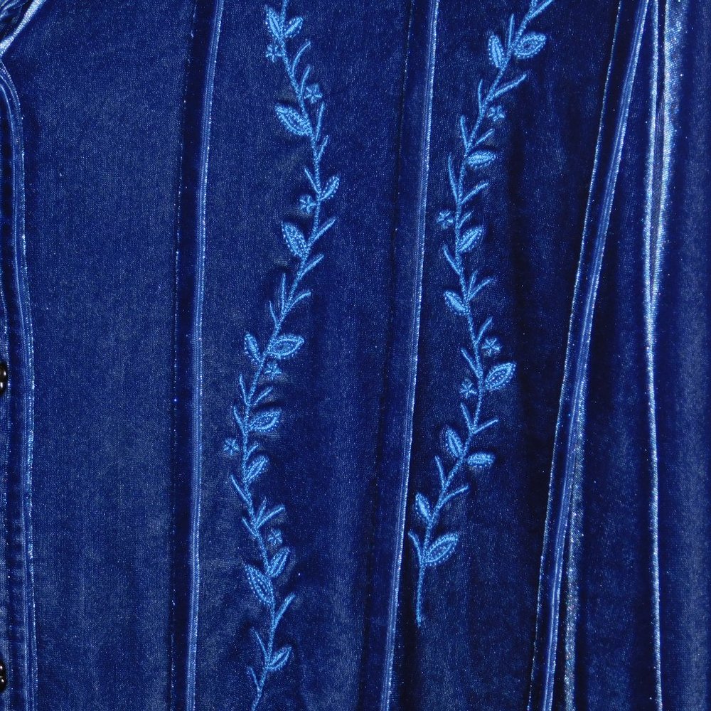 Freeport Studio Button Up Velour Top Size 2x - image 3